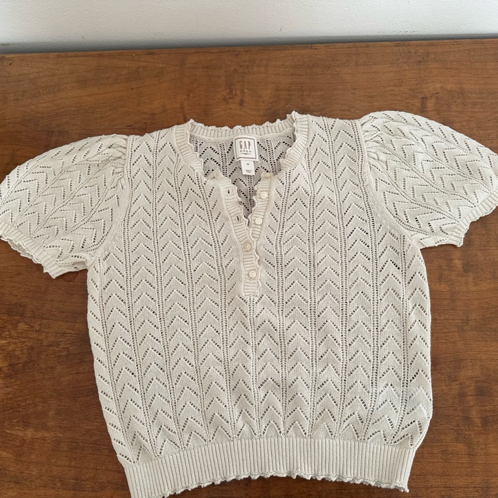 Gap x DÔEN Linen Blend Pointelle Sweater